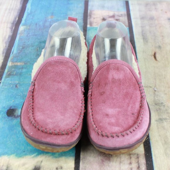 LL Bean Light Rosewood Suede Lined Mountain Slippers Size 6 M - Picture 5 of 9